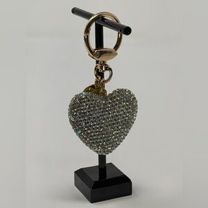 Elegant Puffy Heart Rhinestone Bag Charm